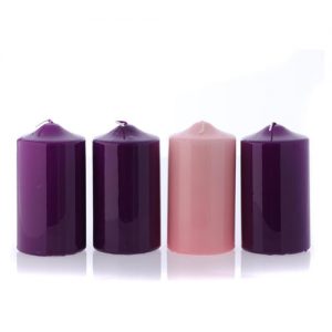 Set 4 candele rosse per l'Avvento 15x8 cm - Officine Monastiche