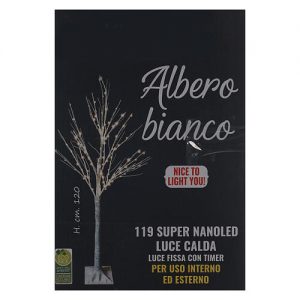 Albero luminoso stilizzato 120 cm LED bianco caldo esterno - Officine  Monastiche