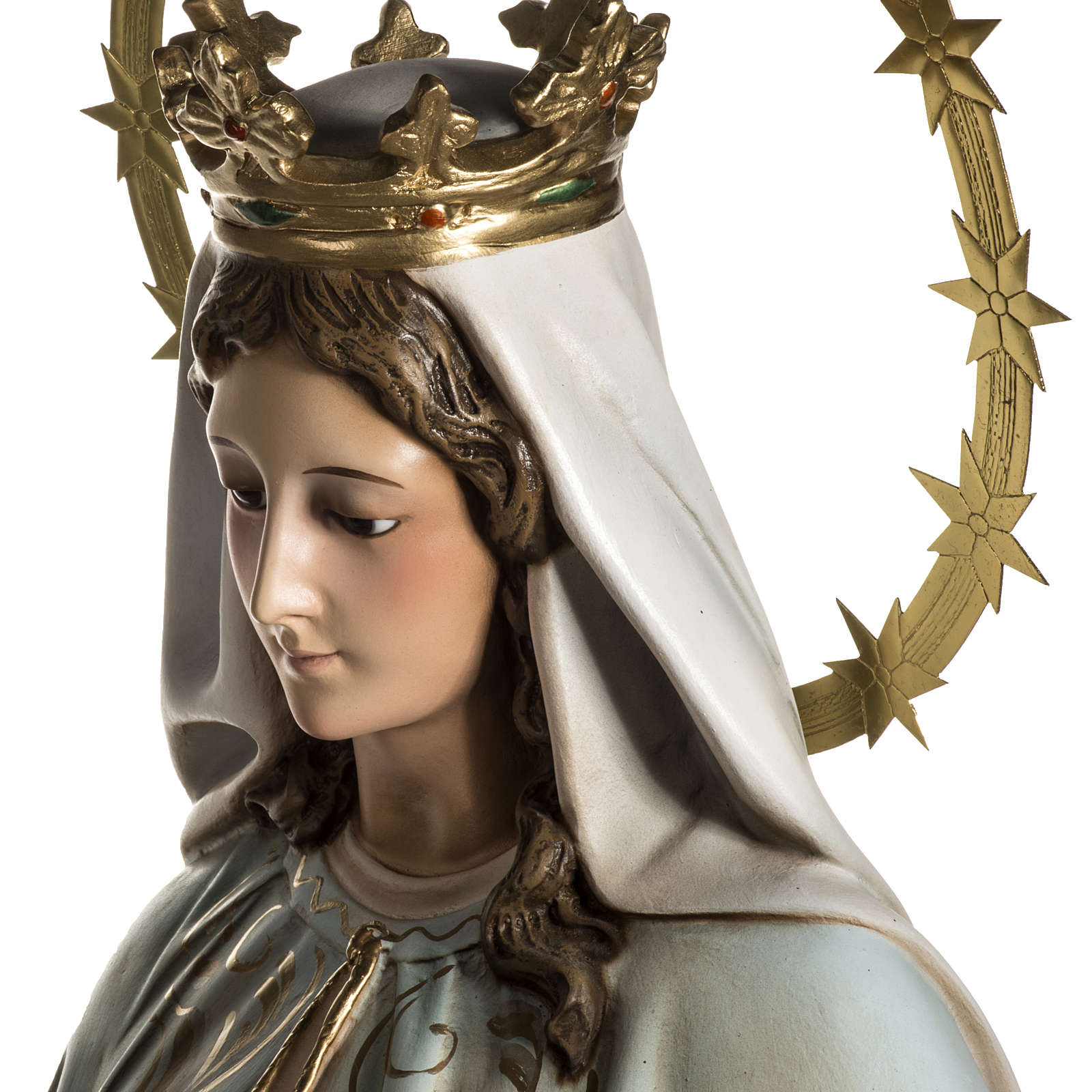 Statua Madonna Miracolosa 60 cm pasta di legno dec. elegante - Officine  Monastiche