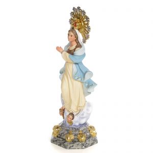 Statua Madonna Miracolosa 60 cm pasta di legno dec. elegante - Officine  Monastiche