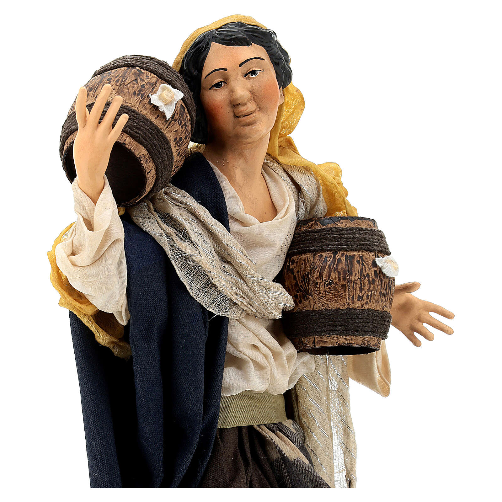 Statuina donna con fieno 35 cm presepe napoletano - Officine